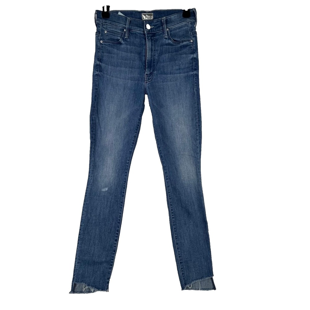 MOTHER Stunner Zip Ankle Step Fray Jeans 26 High Rise Raw Hem USA